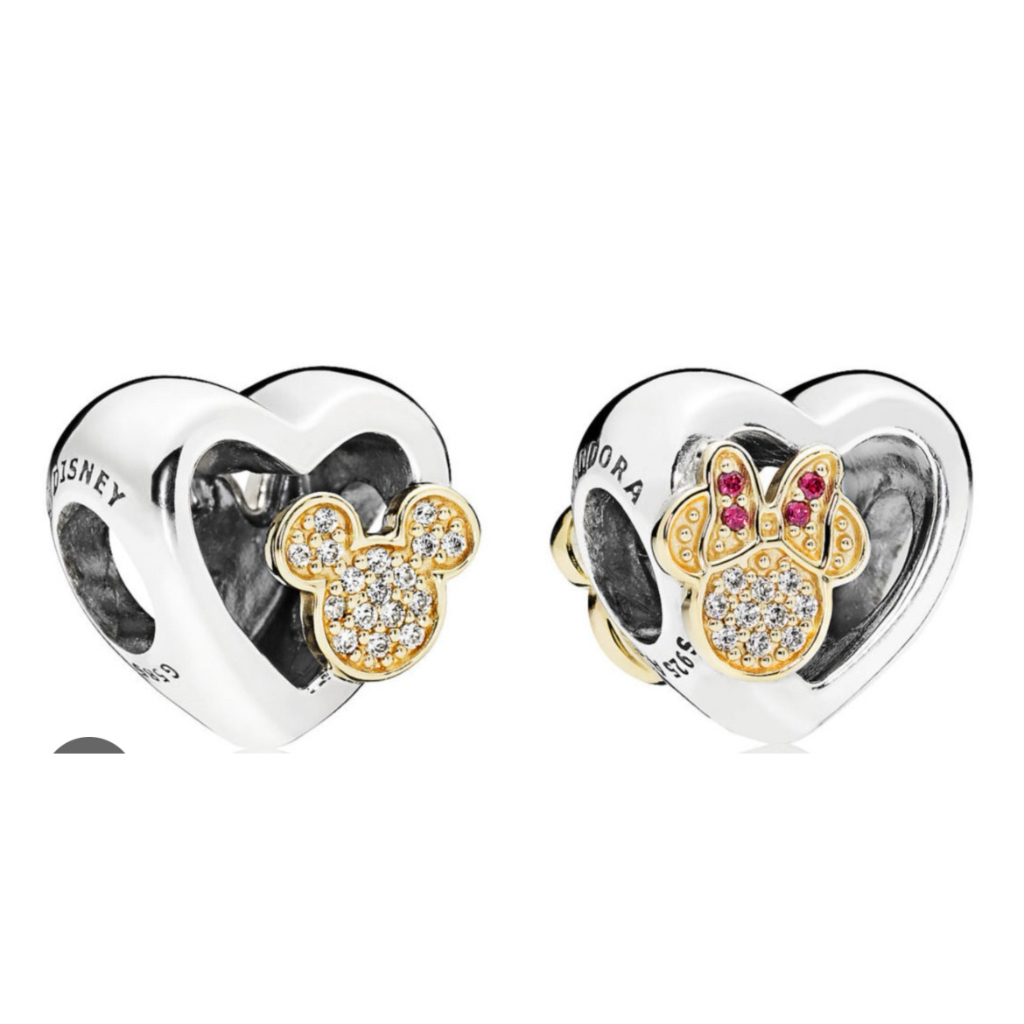 Pandora Charm (preloved) Disney Mickey Minnie Heart