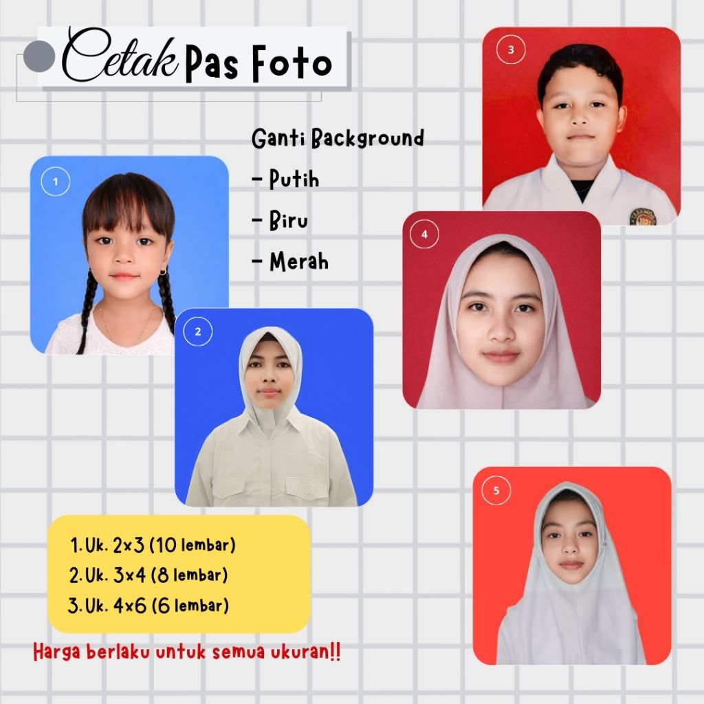 CETAK PAS FOTO RAPOT IJASAH LAMARAN PEKERJAAN