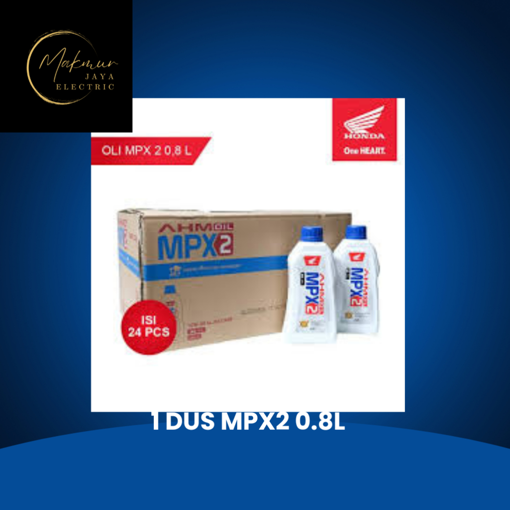 1 Dus Oli AHM MPX2 0.8 Liter Isi 24 Botol | Oli Motor Honda MPX 2 | Oli Mesin Motor Matic 10W-30