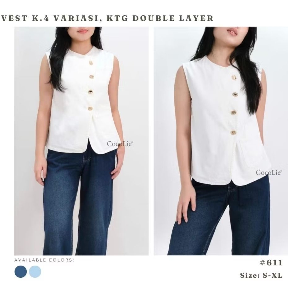 B7198 | VEST JEANS WANITA IMPORT PREMIUM