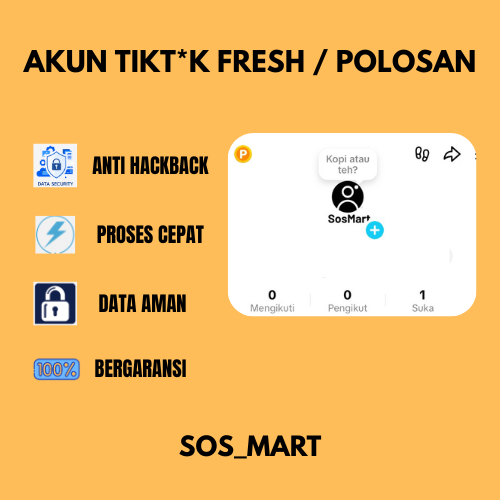 Akun TikTok Fresh ber Follower Siap Pakai | Akun TikTok Polosan | no aktivitas | Garansi Login