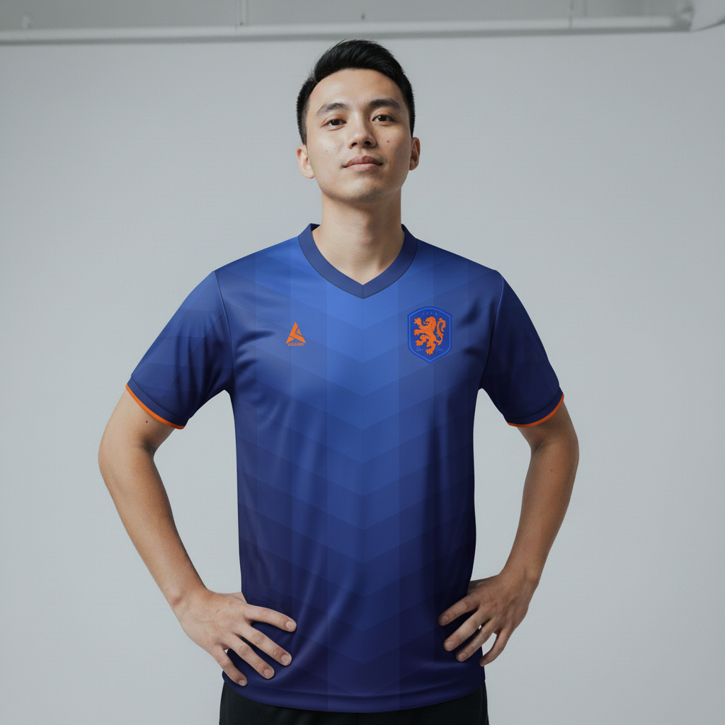 ATHLETIC SPORTWEAR - Jersey Bola Fantasy Belanda Away 2014-2015 Fullprinting Casual - Atasan