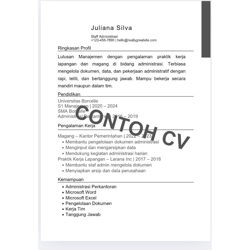 Jasa CV ATS Friendly | CV Lolos HRD Word & PDF