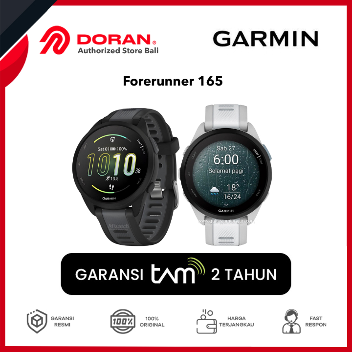 Garmin Forerunner 165 / FR 165 Non Music Smart watch Running Garansi Resmi TAM 2 Tahun
