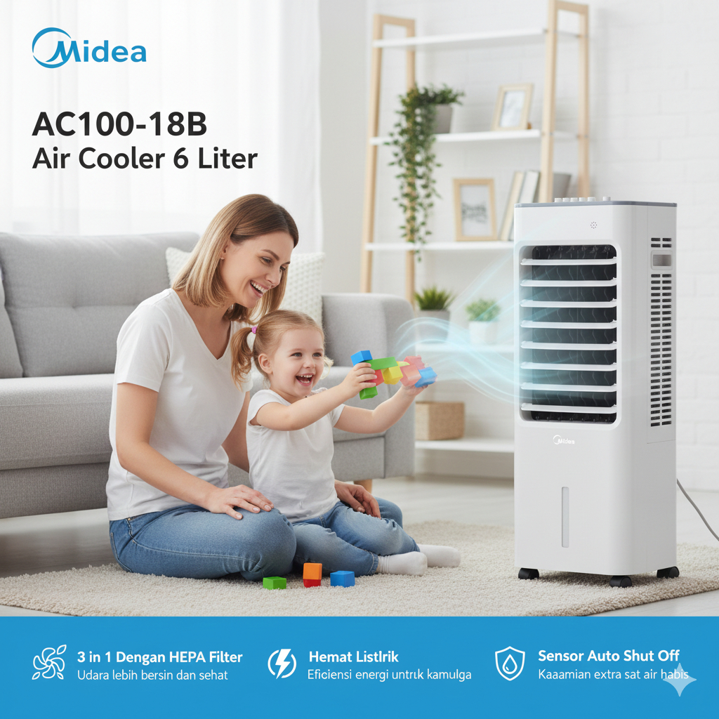 Midea| Air Cooler Portable 5L | AC Portable Low Watt | Air Cooler AC