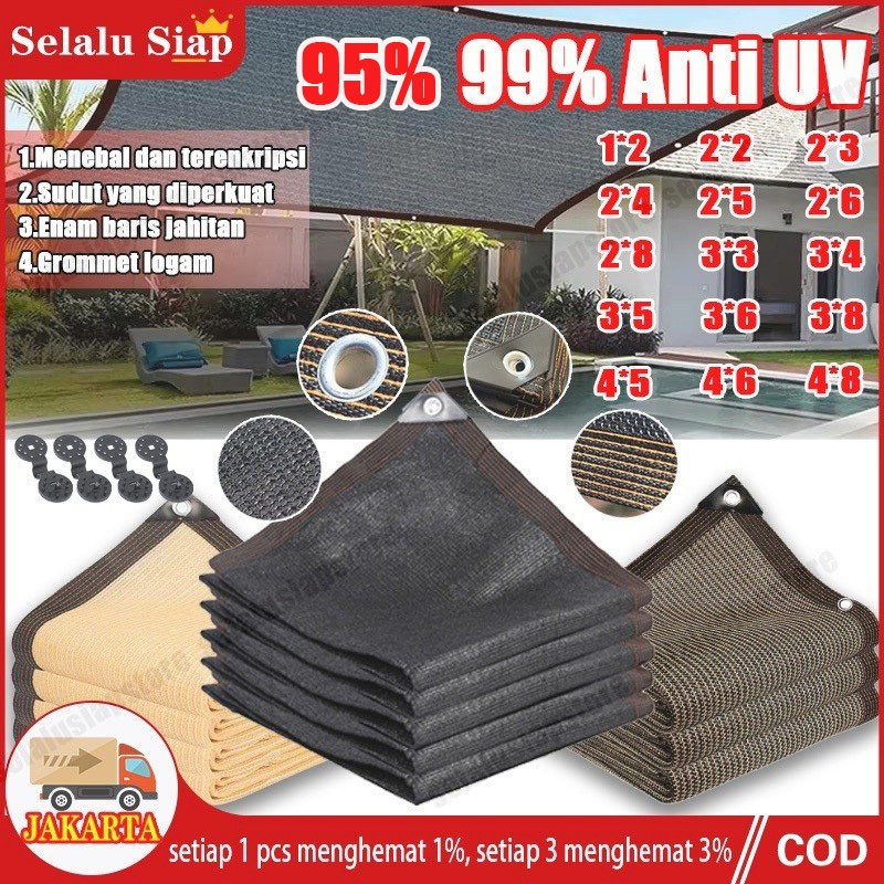 paranet 99% Anti UV Sunshade Net Tabir surya coklat jaring Jaring Kebun Jaring Rumah Kaca Jaring Tab