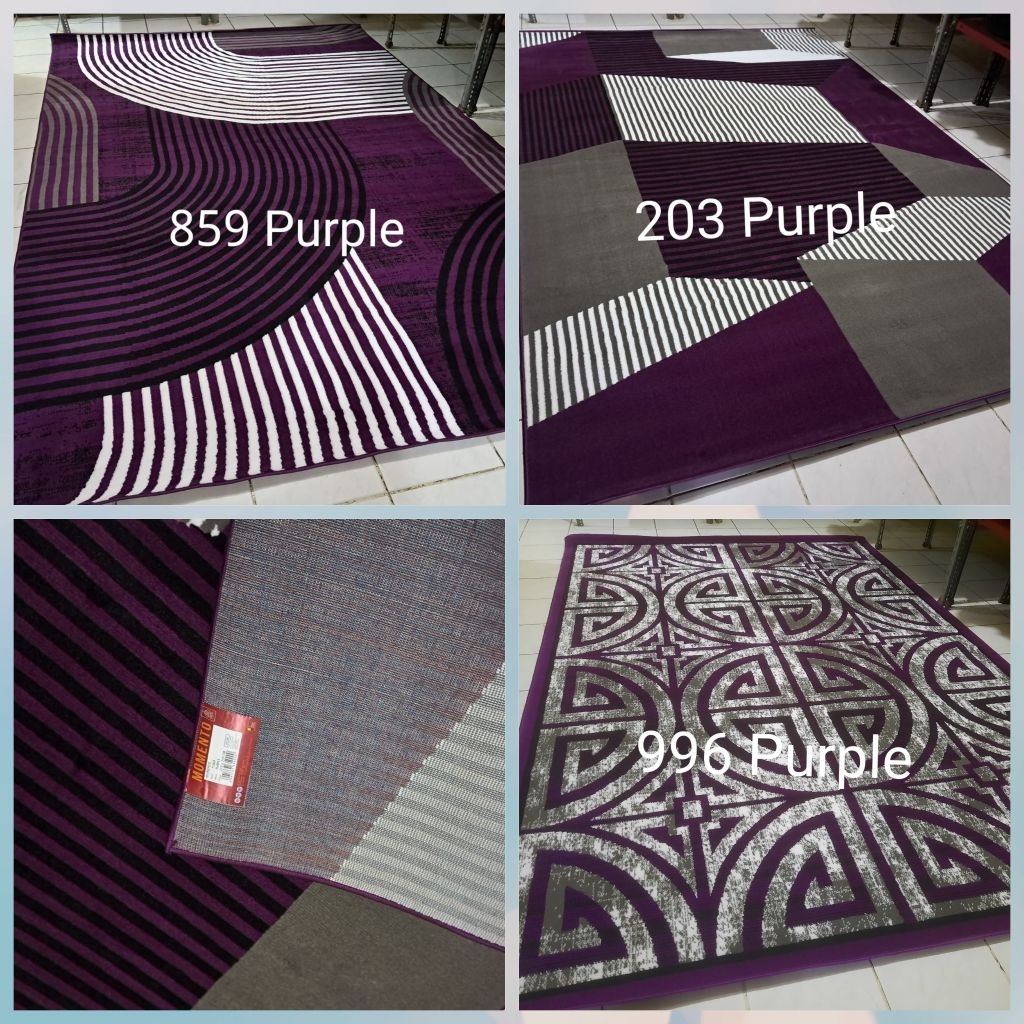 Karpet Permadani Besar Jumbo Ungu Purple Violet Momento Moderno 210x310 cm