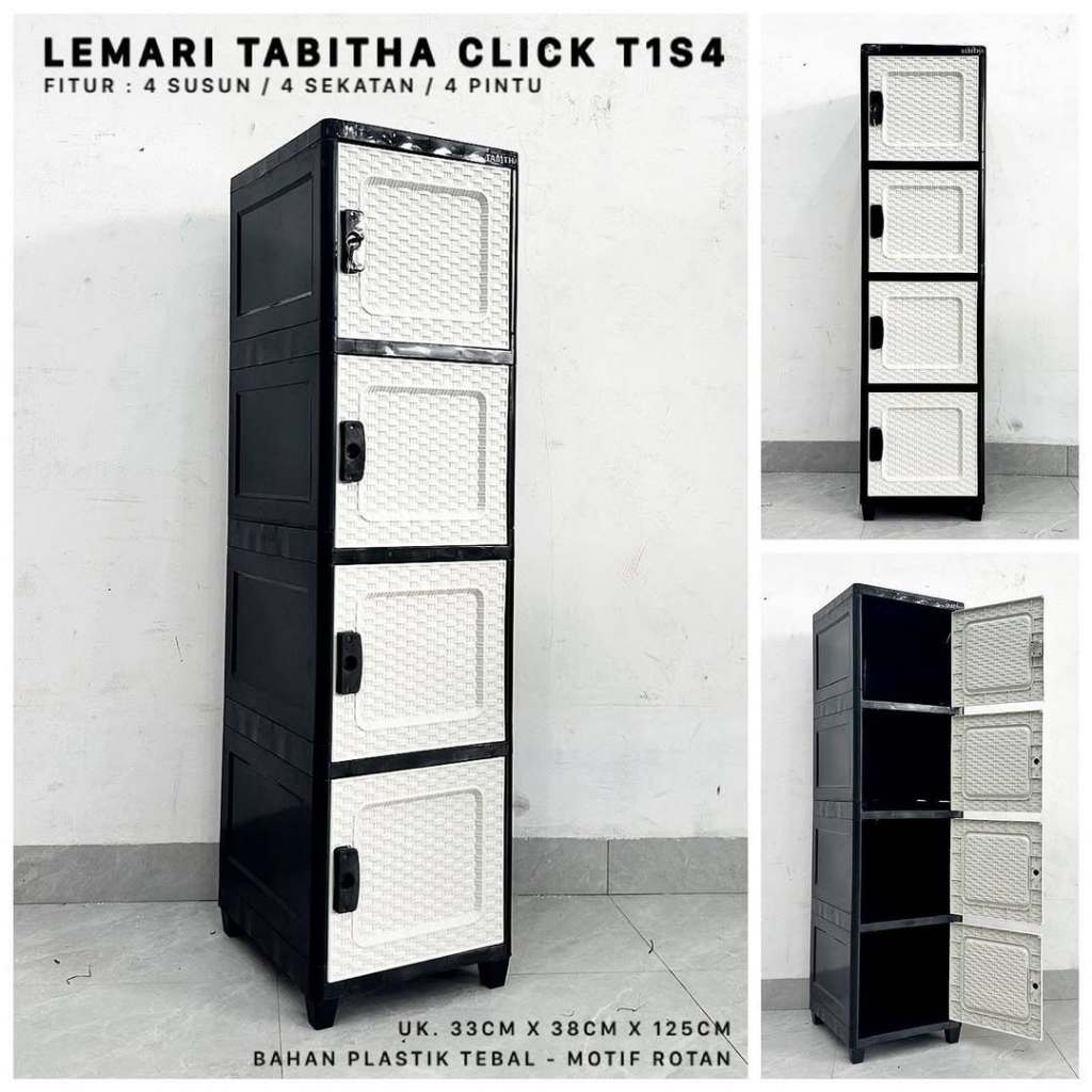 Lemari Loki 1 Tower 4 5 Susun TABITHA Lemari Laci Loker Plastik Baju Serbaguna Minimalis