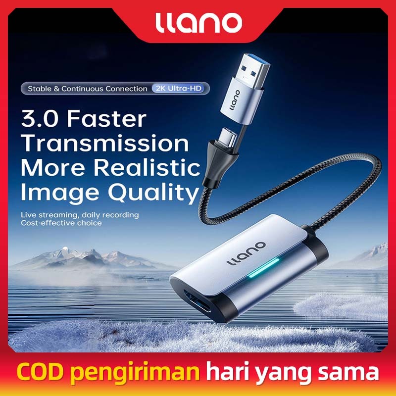 NEW Llano Video Capture Card 2 in 1 USB C 3.0 Capture Card HDMI to USB C Audio Video Recording in
