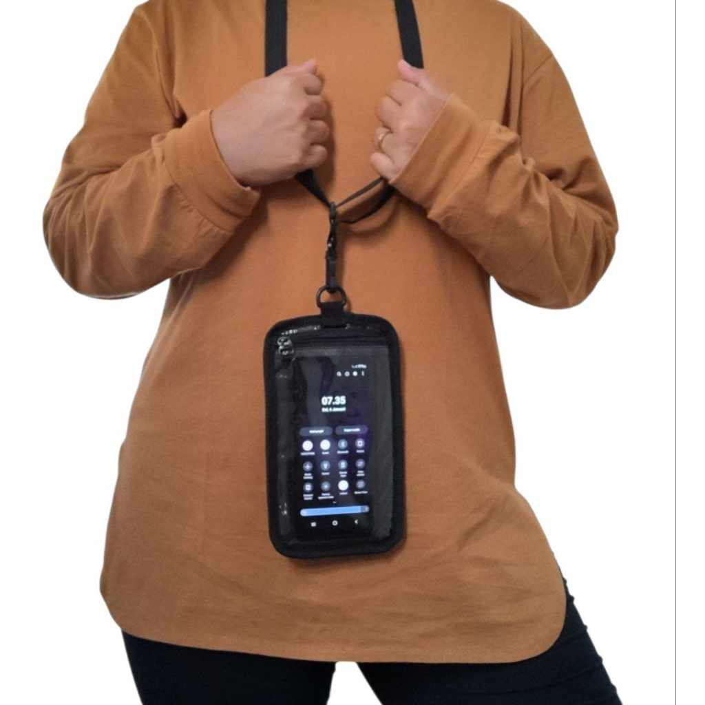 Dompet Hp Gantung Touchscreen Pakai Resleting /Hanging Wallet ID card holder,Dompet Hp dompet kunci