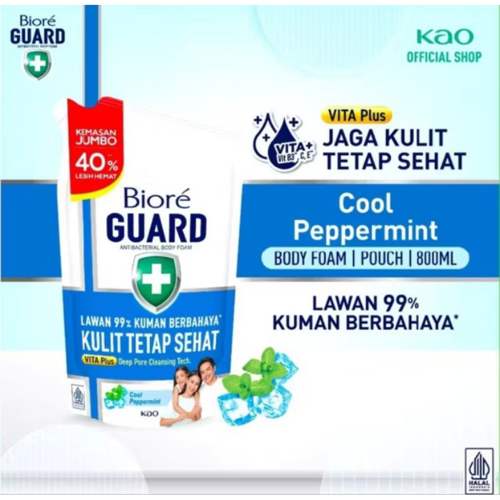 Biore Guard Cool Peppermint 800ml Pouch