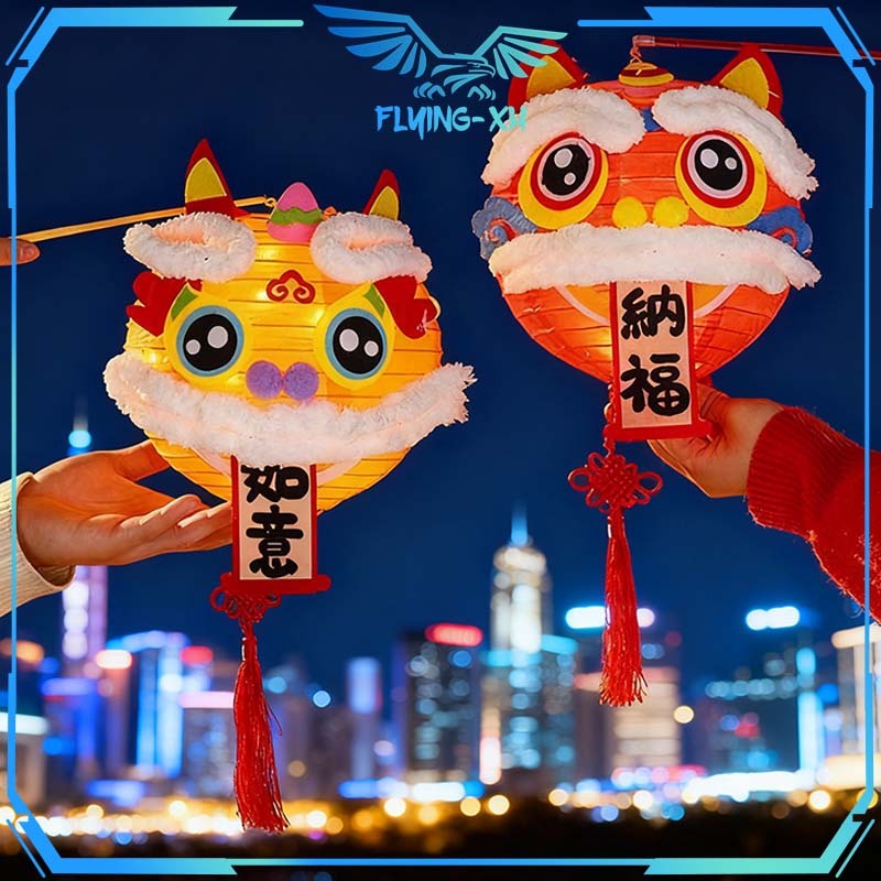 Lentera Lampion Barongsai Diy Lampion Anak Pegang Lampion China Gantung Lampion Imlek Gantung Dekora