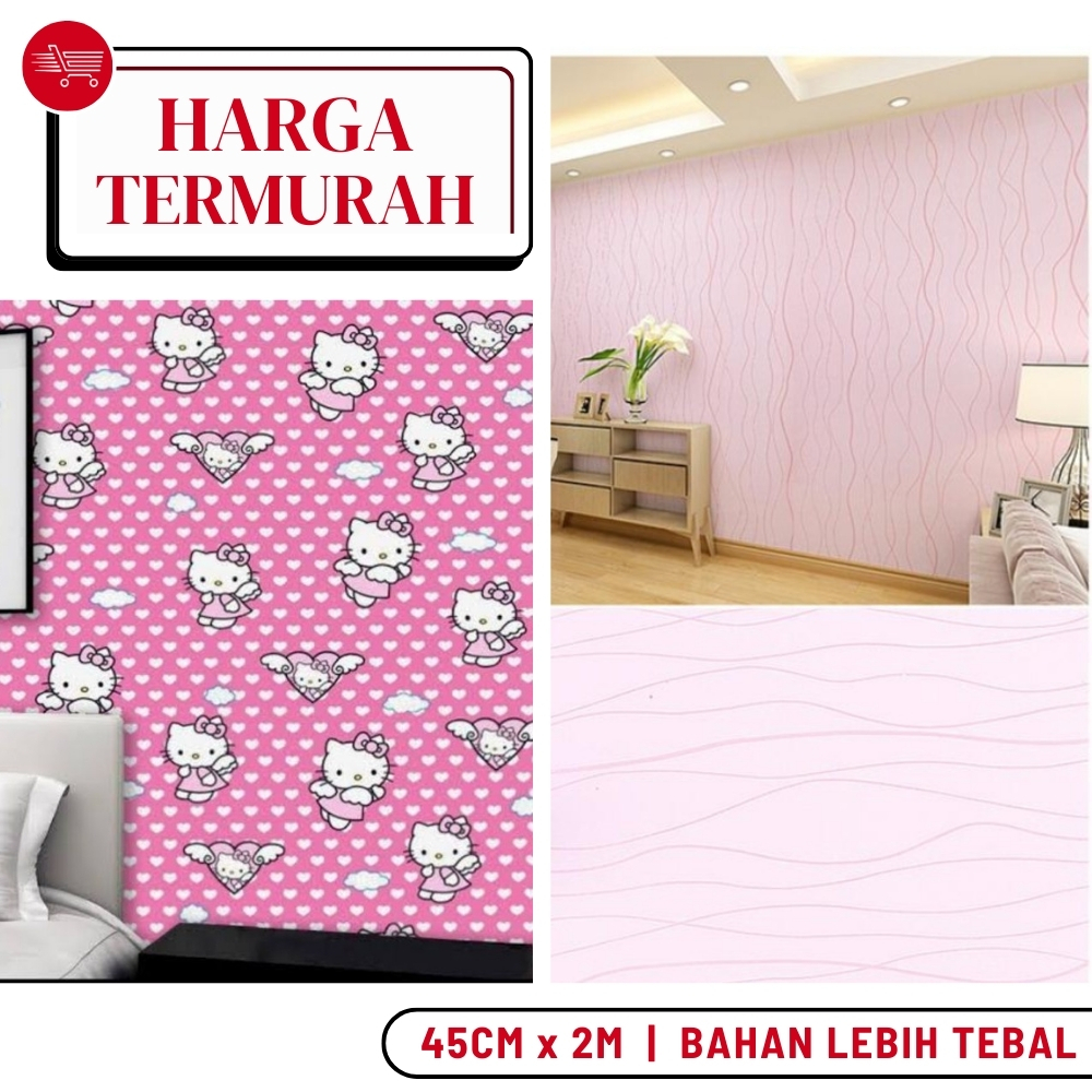 Wallpaper Dinding Hello Kitty Wallpaper Dinding Kamar Tidur Anak Walpaper Motif Hello Kitty Doraemon