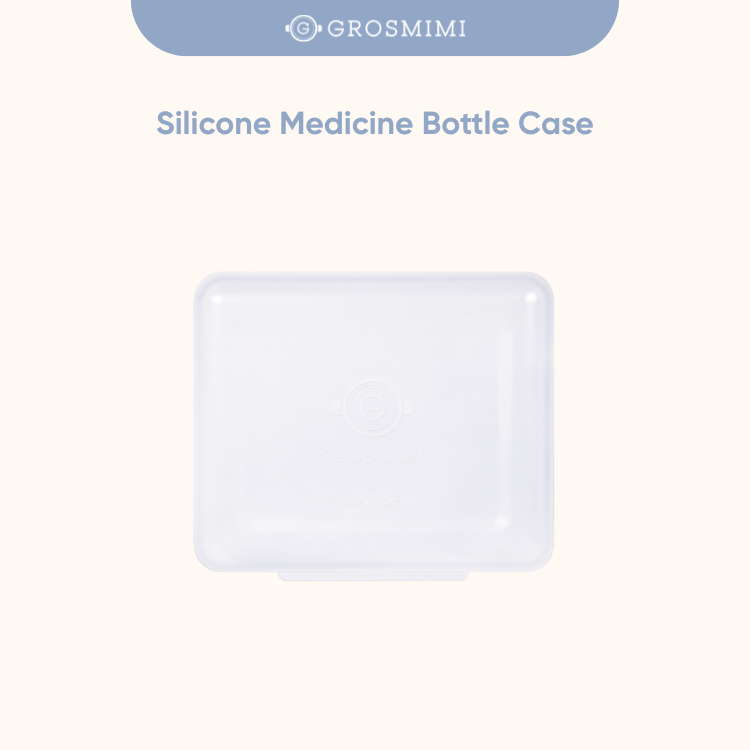 Grosmimi Silicone Medicine Bottle Case/ Kotak untuk Botol Silikon untuk Pemberian Obat, Kotak Empeng