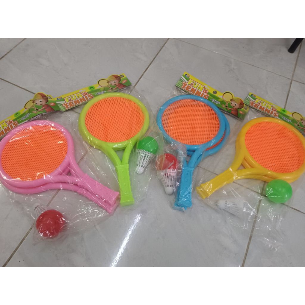 11 mainan raket badminton mainan raket isi 2 psc anak-anak/mainan mini badminton tenis bahan plastik