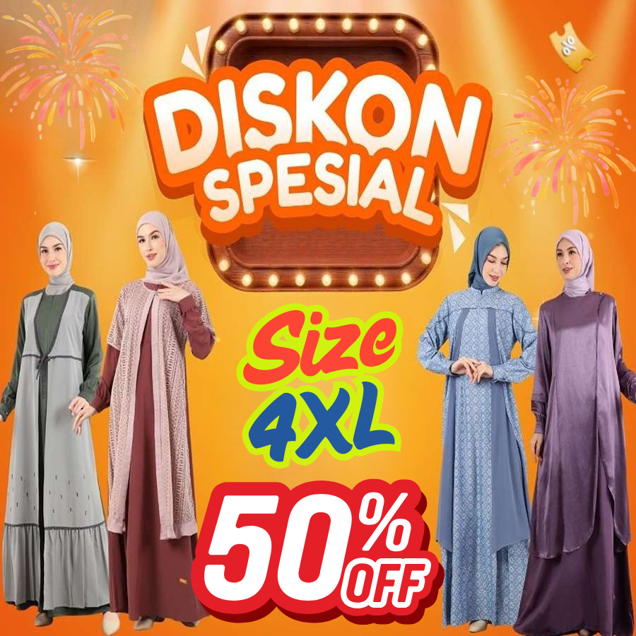 NIBRAS PROMO 50% GAMIS DEWASA 4XL