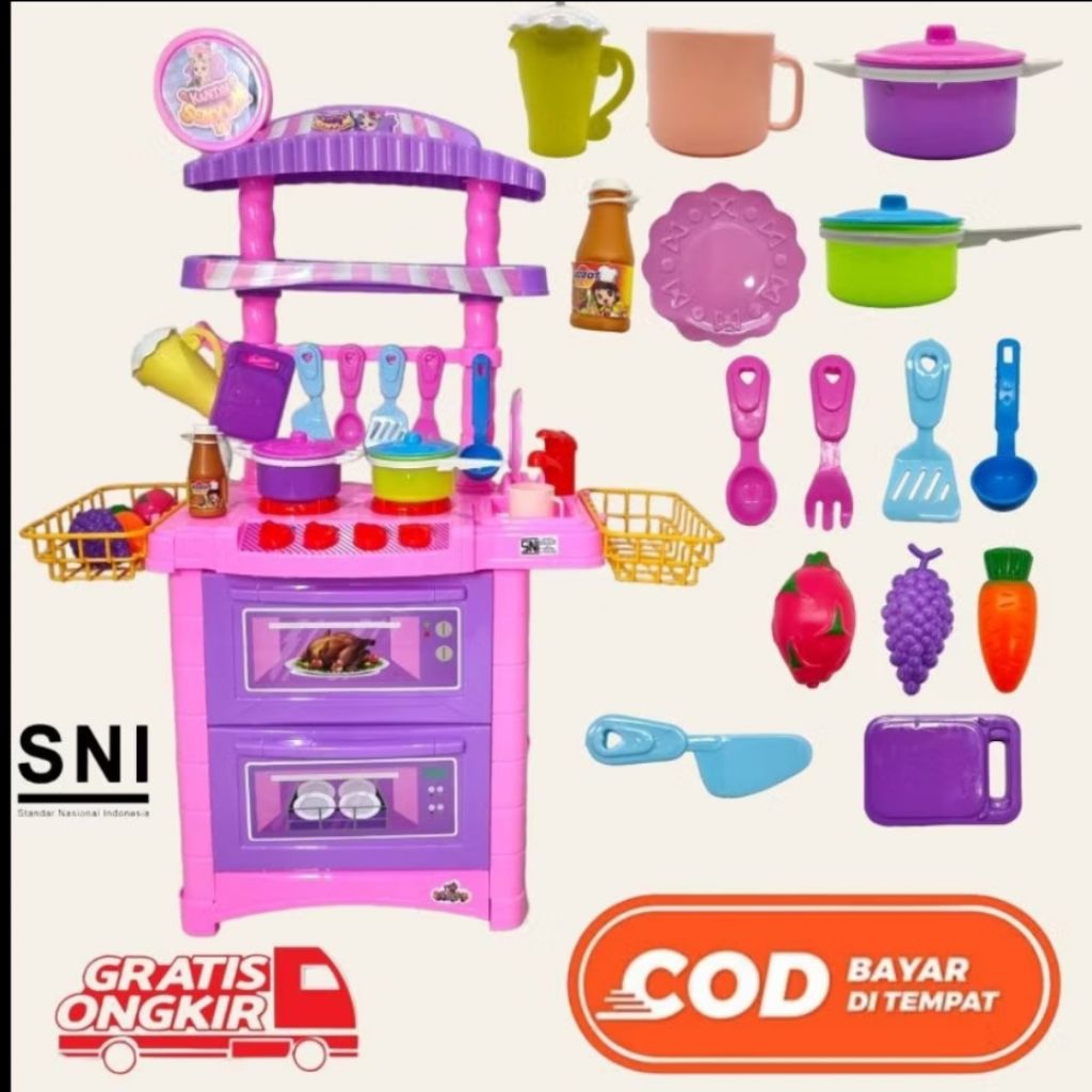 (SNI)Mainan Masak Masakan Jumbo Mainan anak kitchen set mainan anak masak masakan KANTIN SENYUM (Tan