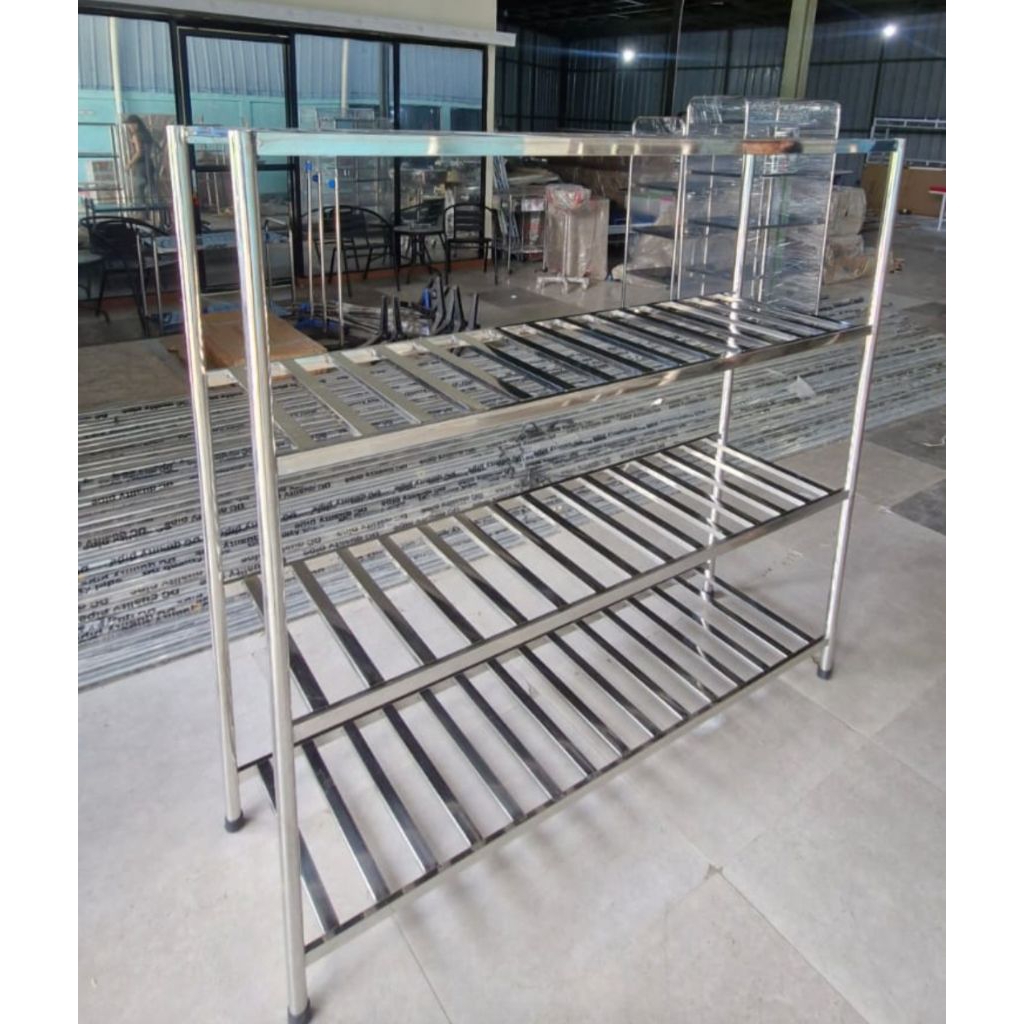 Rak peniris MBG / rak solid mbg/RAK ompreng 4 susun stainless