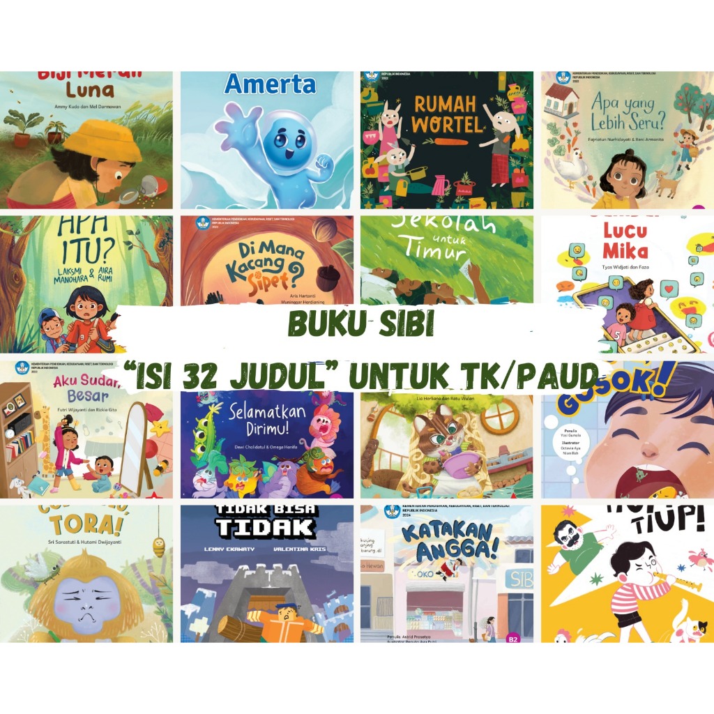 PAKET SIBI Isi 32 Judul, Literasi Pojok Baca untuk Anak TK/PAUD