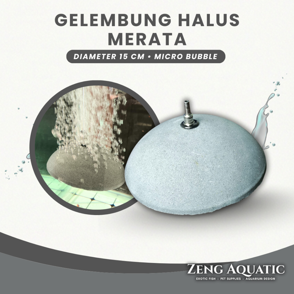 Batu Aerator Setengah Lingkaran 15 cm (HB-150) Airstone Kubah Bioflok Kolam Aquarium Micro Bubble
