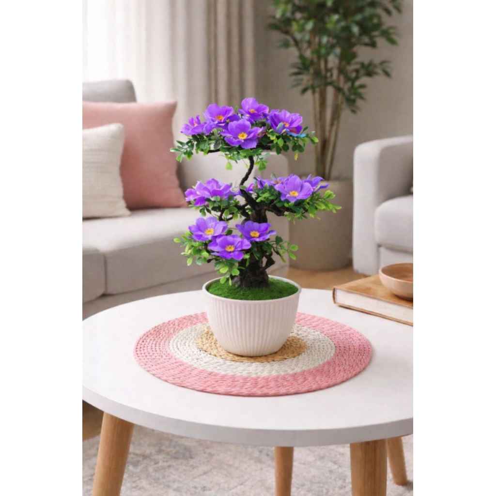 Bunga Hiasan Meja Aestetic Set Pot kerang