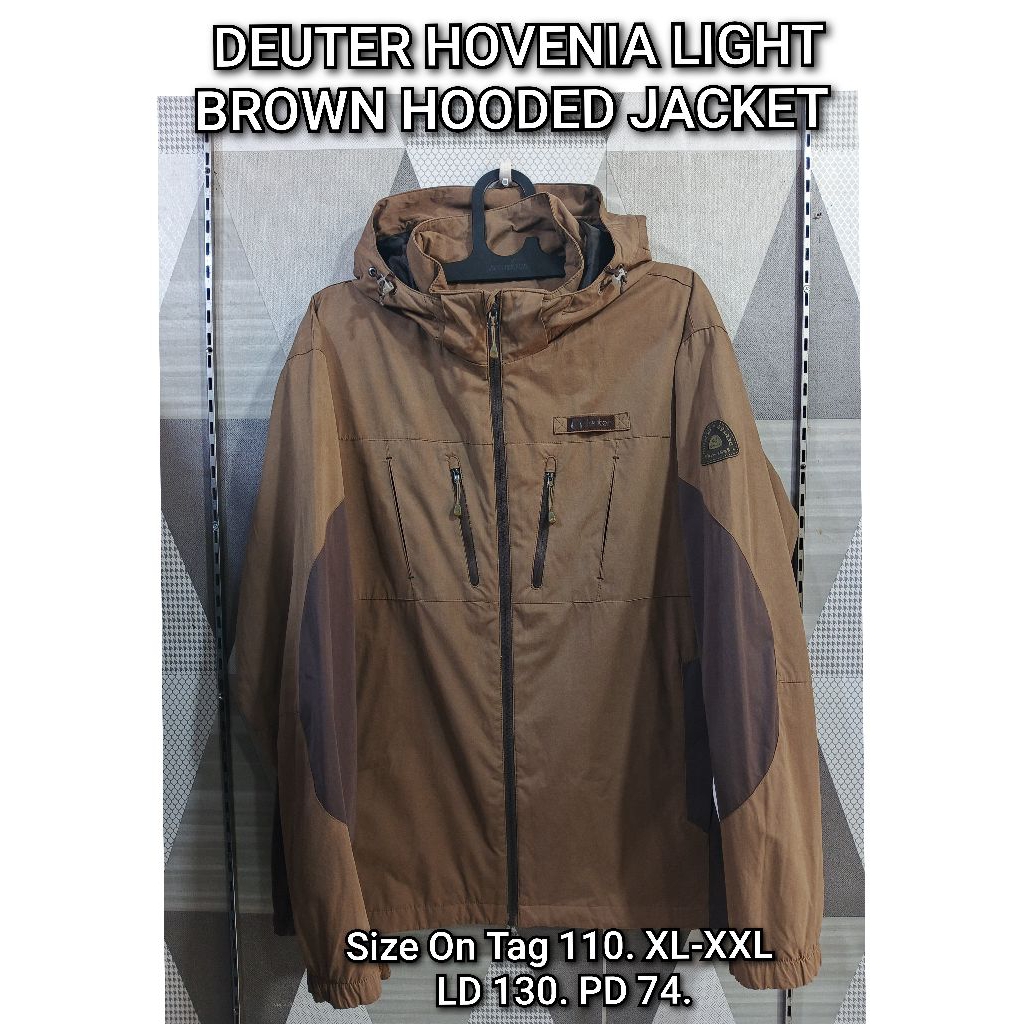 JAKET DEUTER HOVENIA LIGHT BROWN HOODED JACKET GORPCORE