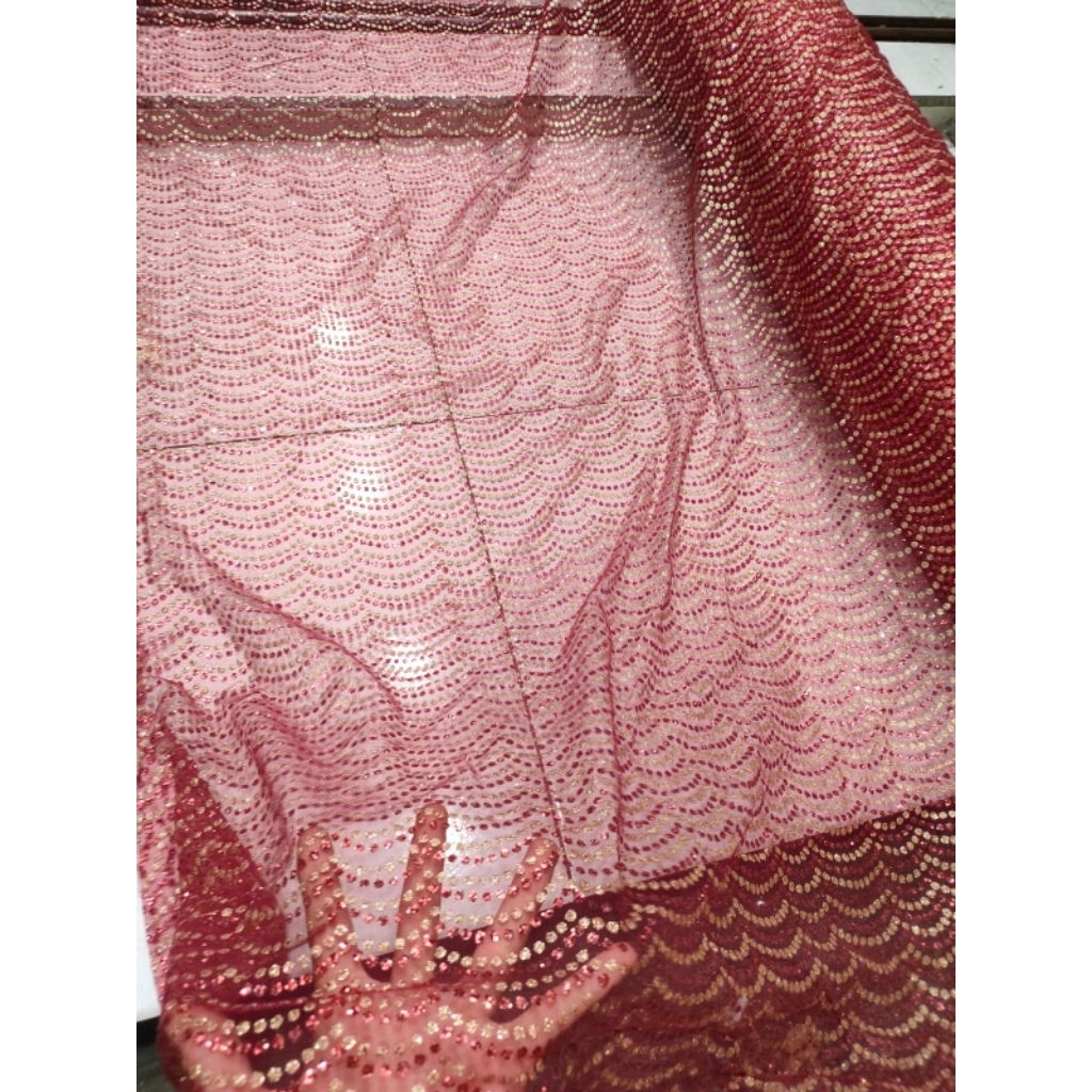 kain tile payet meteran - harga/0,5m  - kain tile payet bunga timbul - kain tile payet premium