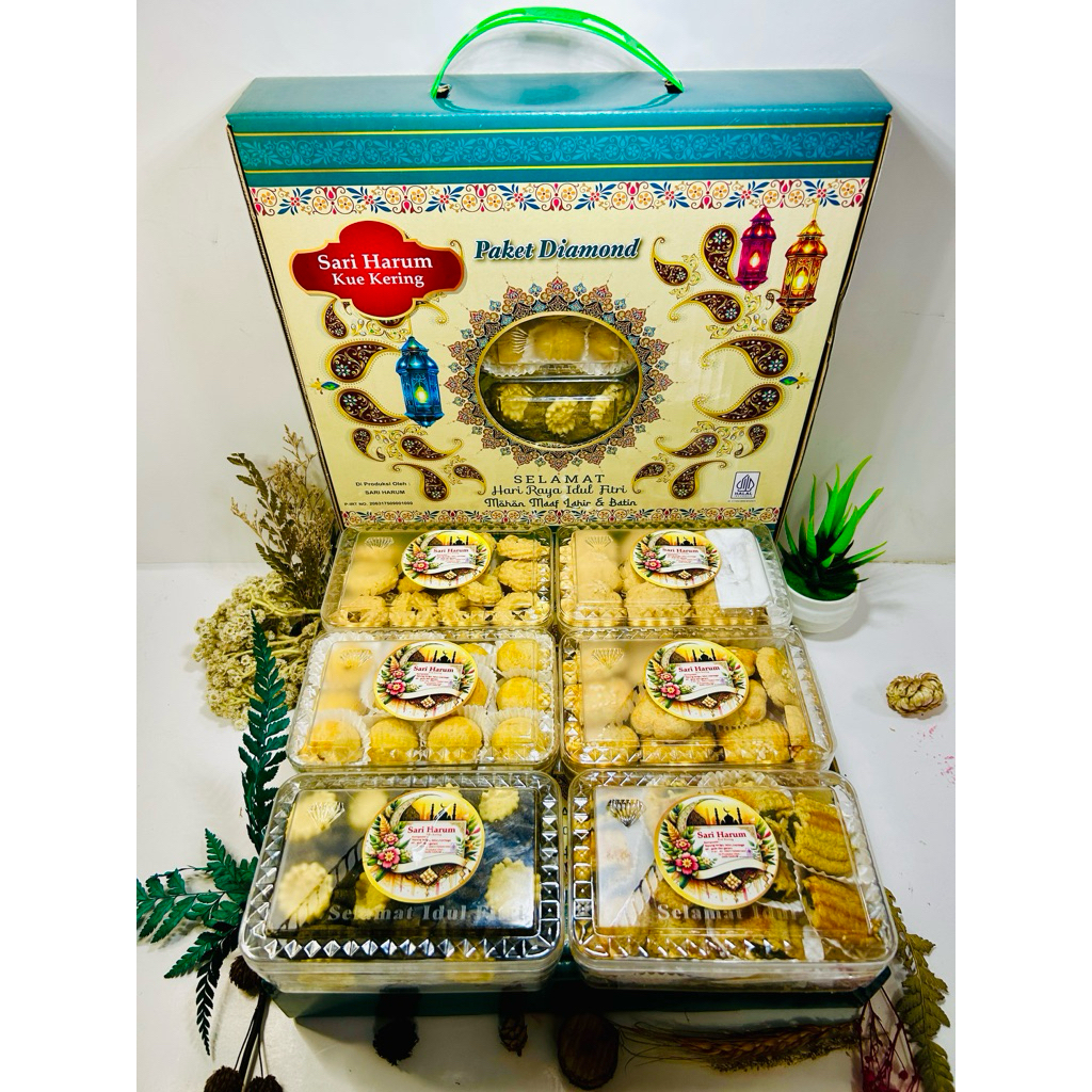 Parcel - Hampers Kue Kering Lebaran Sari Harum Premium Isi 6 Toples Paket Kue Kering hampers Parsel 