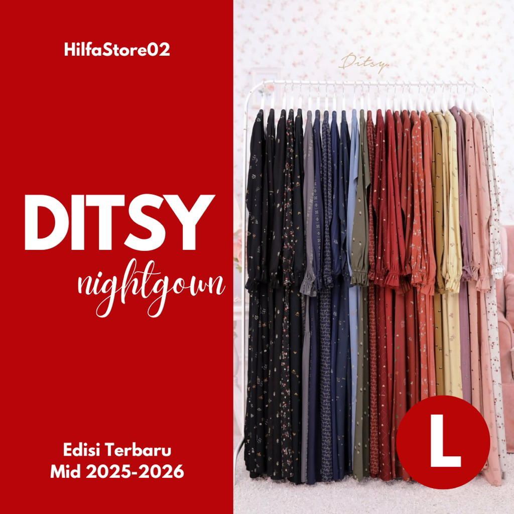 DITSY Nightgown Januari Size L Gamis Homedress Muslimah by Ditsy Official