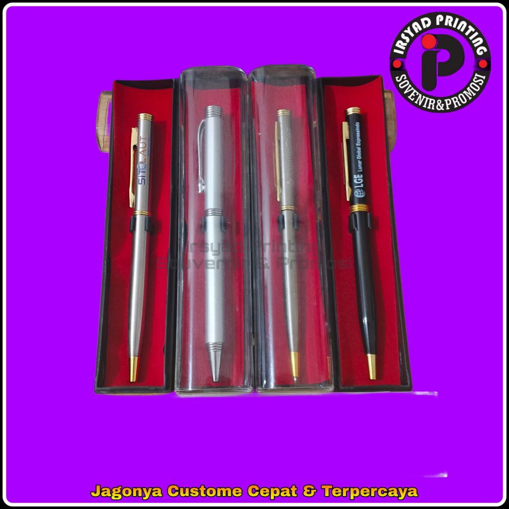 Custom Pulpen Paku + Box / Pulpen Custom / Kotak Mika pen / Pulpen Dan Box Custom / Pulpen Custom De