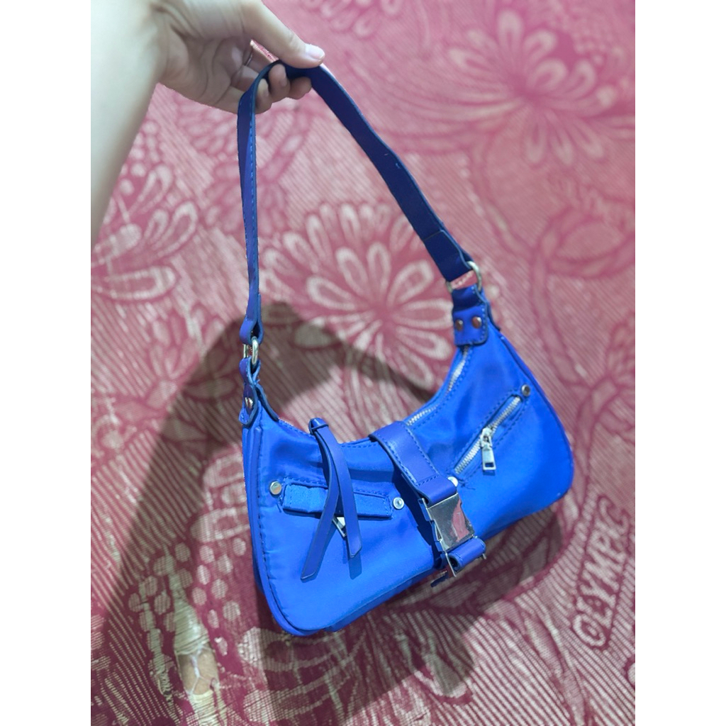 preloved shoulder bag electric blue