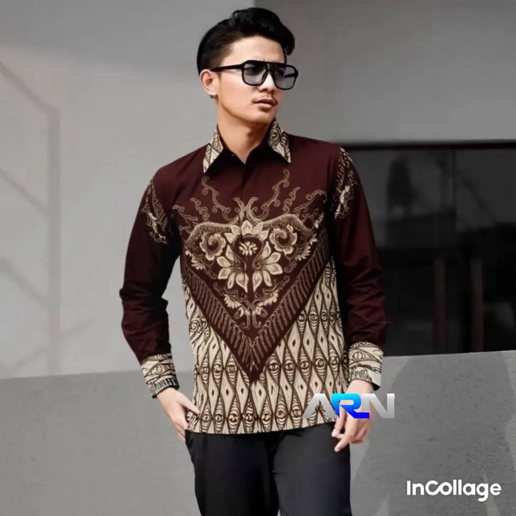 kemeja batik Adipati Mahogani