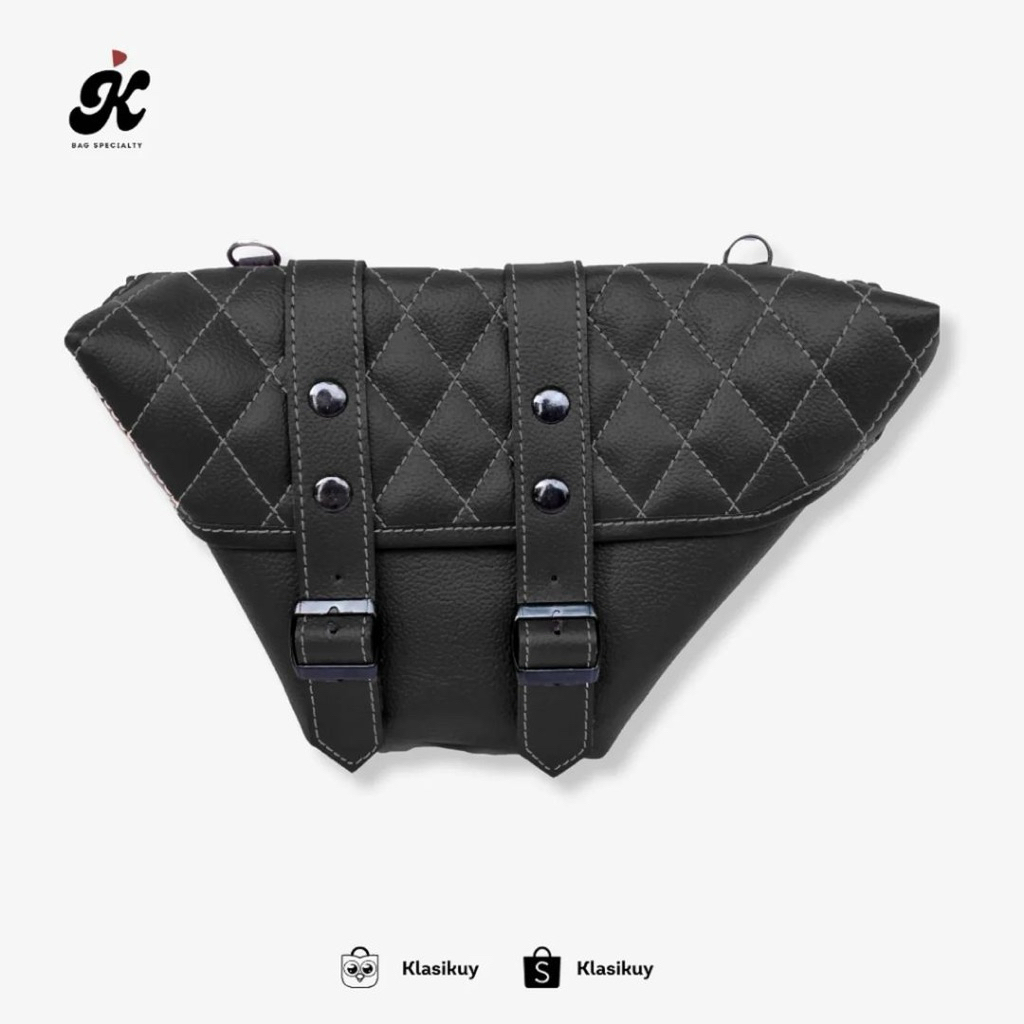 tas samping motor custom klasik touring w175 xsr155 caferacer sidebag