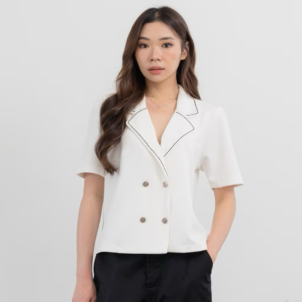 [ORIGINAL] Atasan wanita Zara White | Blazer Zara women | Zara blazer White | Blouse zara | Blazer w
