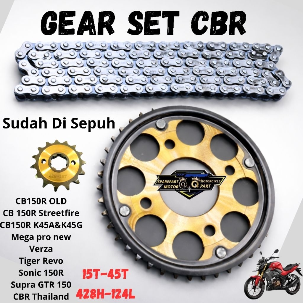 GEAR SET CBR STREETFIRE GIR PAKET CB150R STREETFIRE K15 K15G K15M / GEAR PAKET CB150R MEGAPRO
