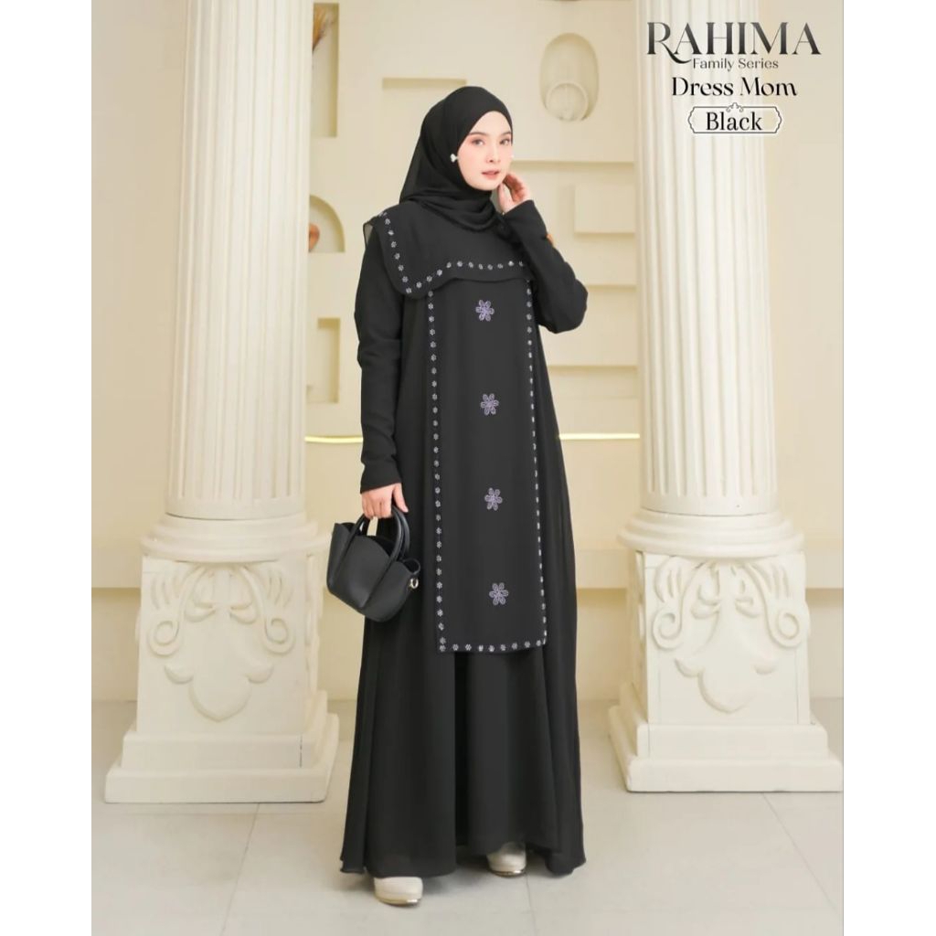 Abaya Dubai, Abaya hitam model terbaru/Rahima dress Moms gaun wanita dewasa model terbaru