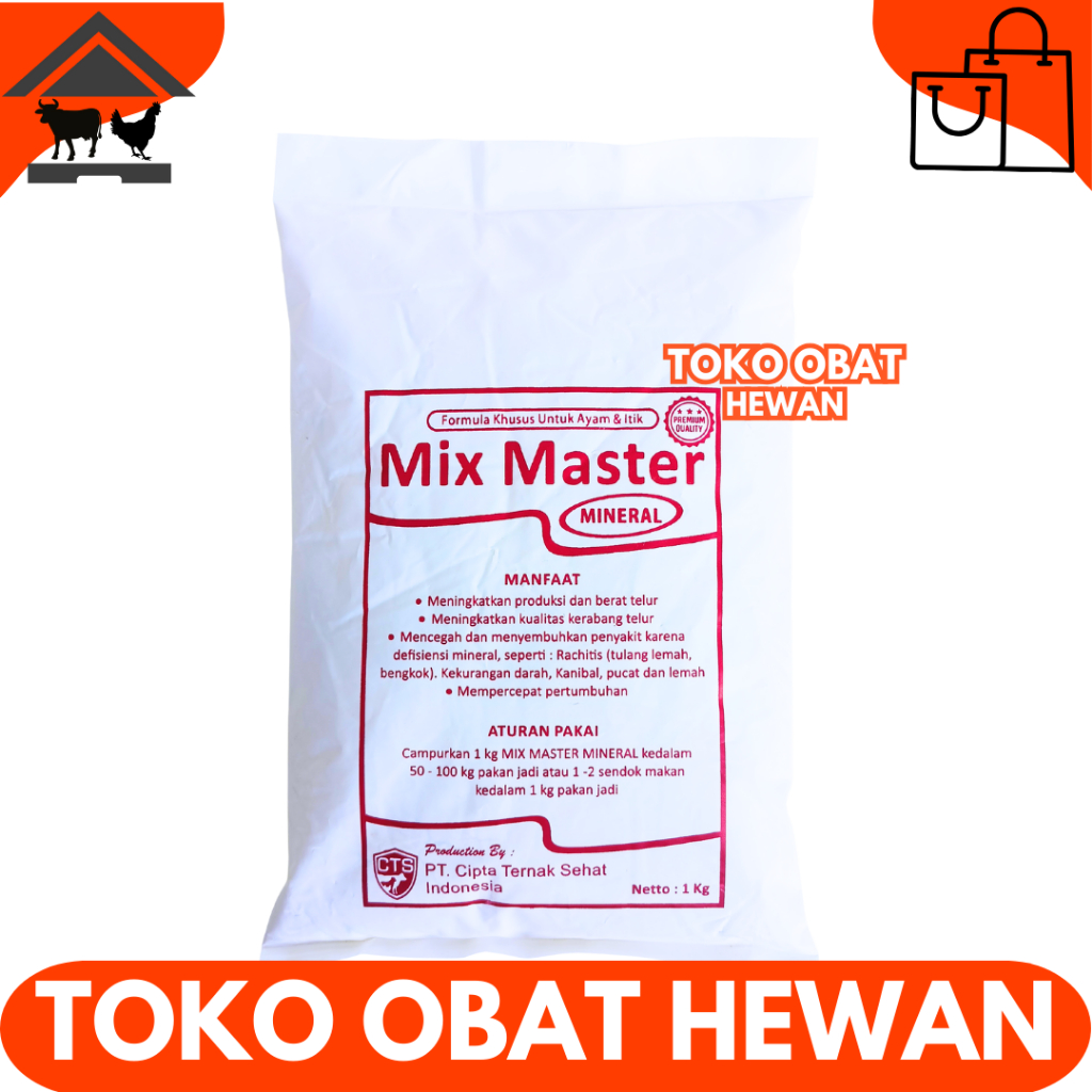 Mineral Ayam MIX MASTER MINERAL 1KG - Suplemen Mineral untuk Ayam & Itik