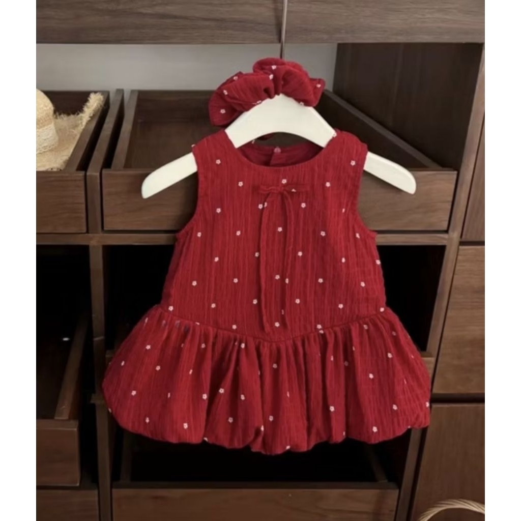 CFO - Dress anak cute kiyomi red dress imlek