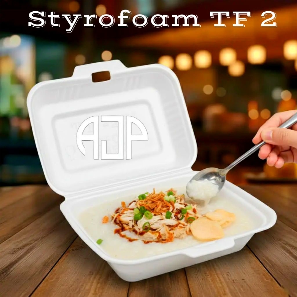 Styrofoam TF2 / Wadah Makanan / Nasi /Geprek / Ayam Penyet / Bubur / Mie | 100 pcs