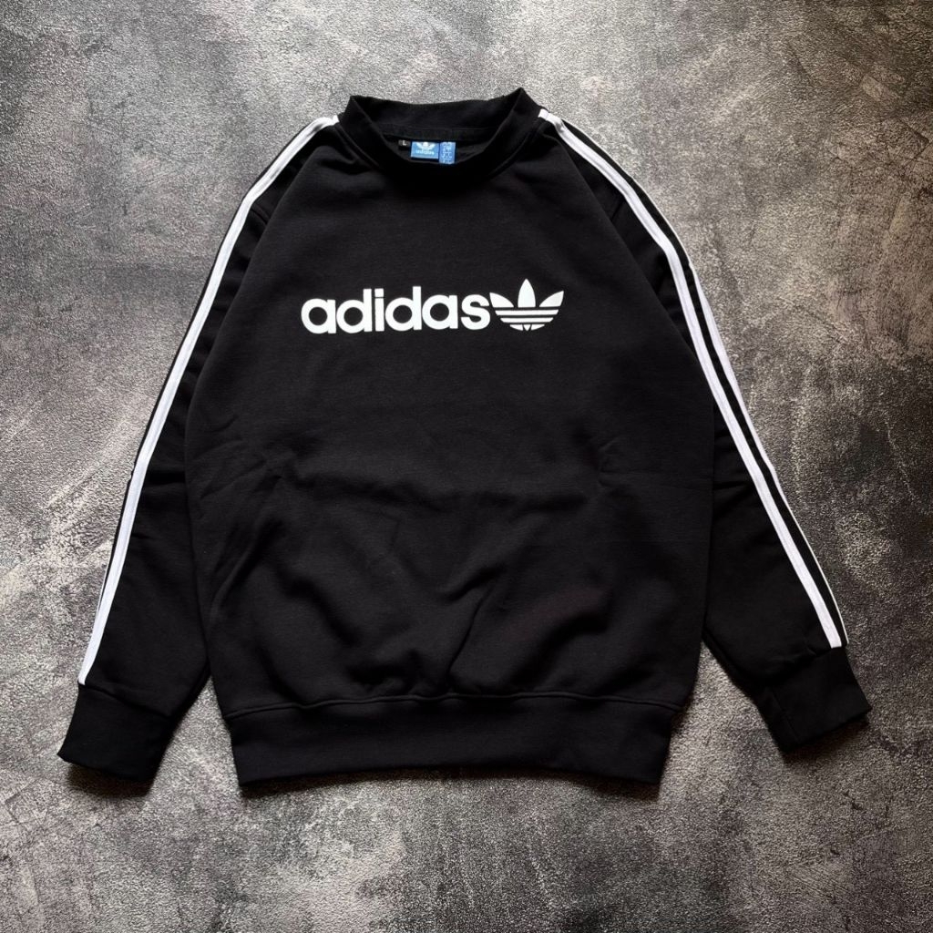 Crewneck Linear Logo Black white