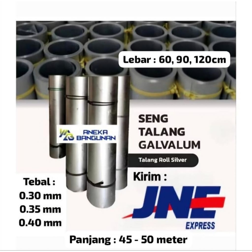 Seng Plat Talang Galvalum Anti Karat 1 roll (KHUSUS KIRIMAN CARGO / KARGO)