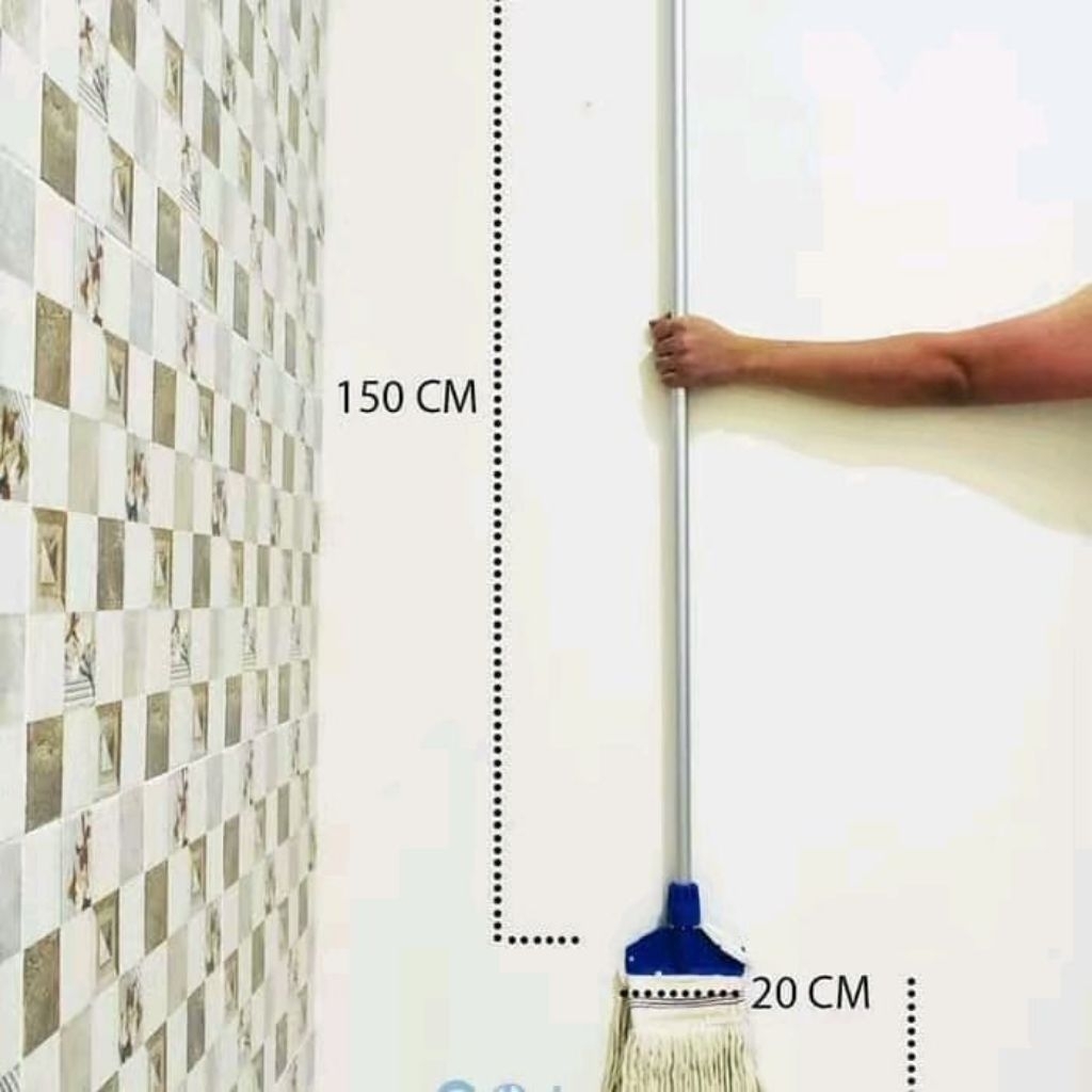 Gagang Lobby Duster Stainless Panjang 150CM Dengan Lubang Pada Ujung Gagang Gagang Pel Jepit Tongkat
