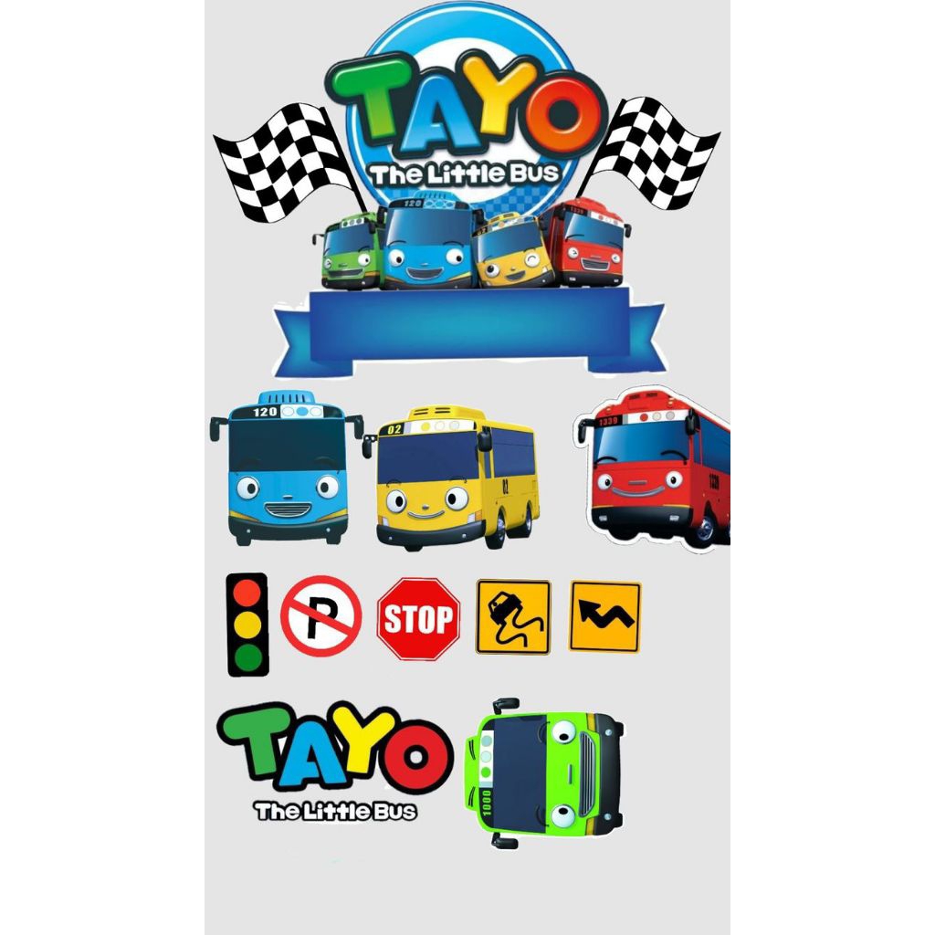 Topper Cake TAYO l FREE CUSTOM NAMA l TOPPER CAKE ULTAH TEMA TAYO