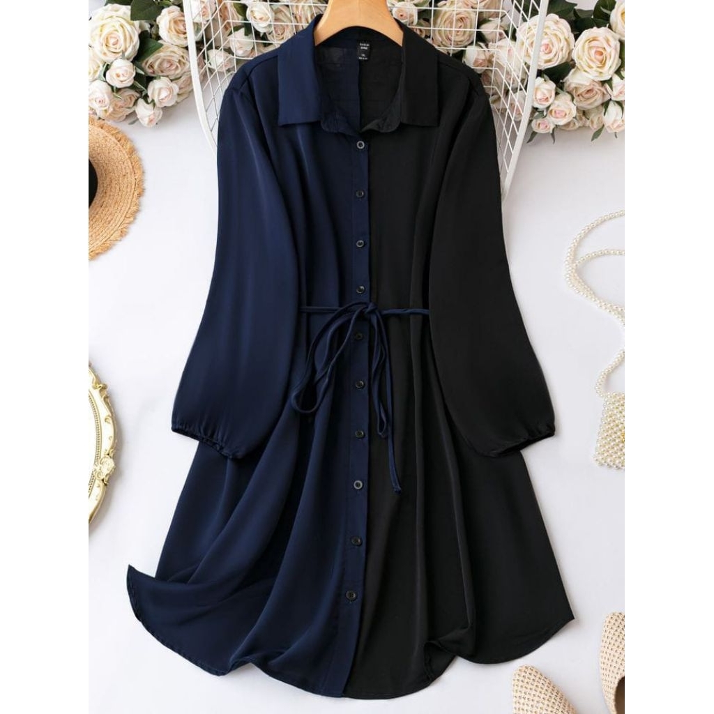 Baju Wanita Kemeja Tunik Casual Wanita Trend Kekinian