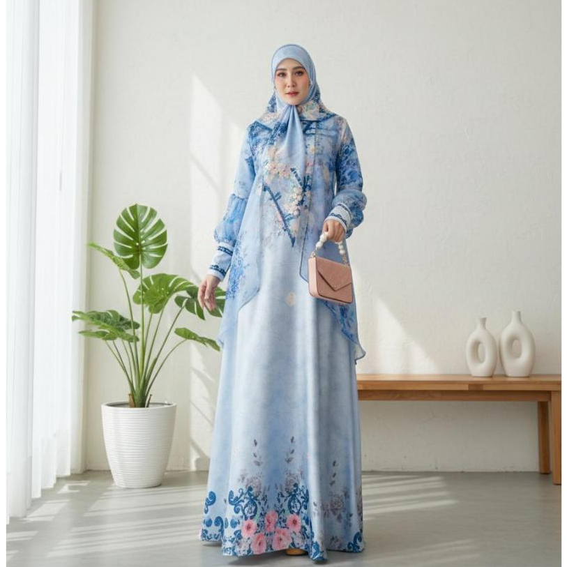 Allura gamis set hijab voal premium by Keenara ELDEENA