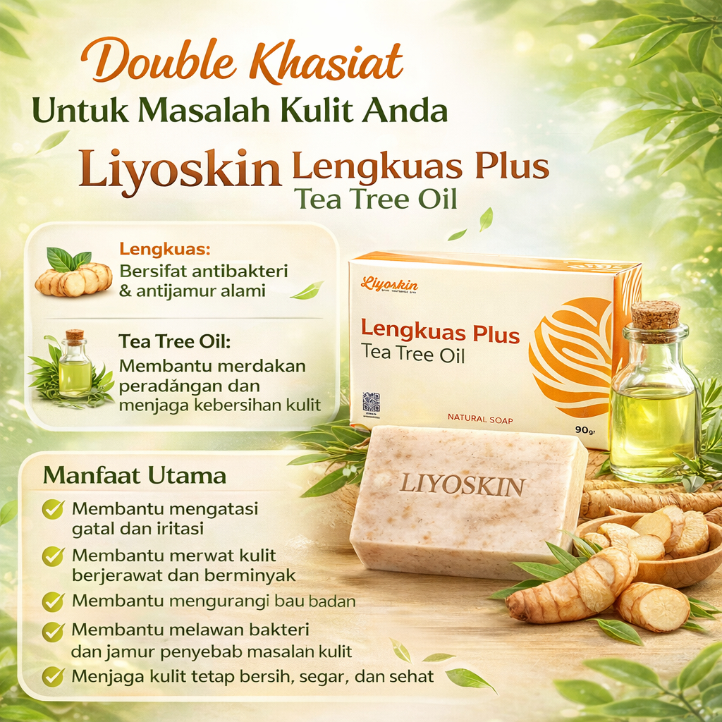 SABUN GATAL  ALERGI SEMEN IRITASI ALERGI BIANG KERINGAT LIYOSKIN LENGKUAS PLUS TEA TREE OIL ORIGINAL