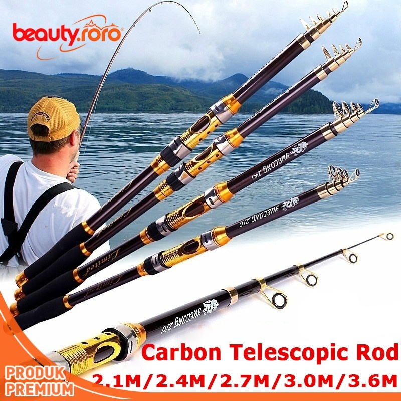 Joran Pancing Carbon Fiber Sea Fishing Rod 2.1M/5 Tongkat Stik Pancing 2.1 Meter Stick Pancingan Ika