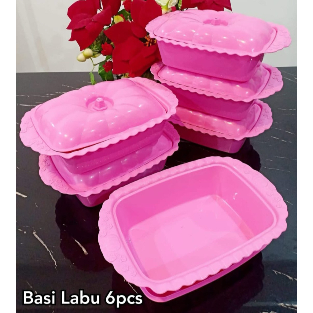 6 Set Wadah Prasmanan Basi Labu - Wadah Basi Labu Isi 6 PCS - Basi Prasmanan Sayur Set Isi 6 Dengan 