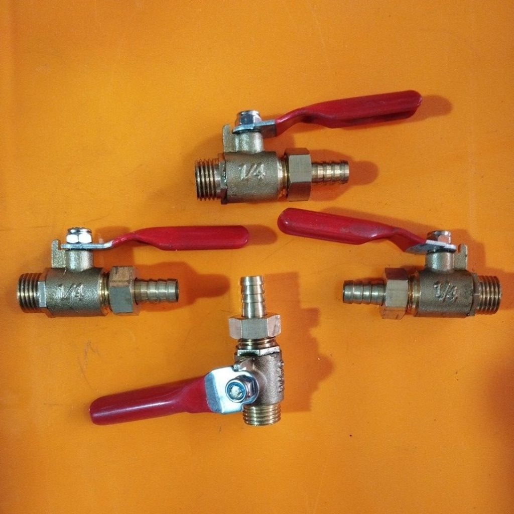 Kran 1/4" kuningan Kompresor HATO