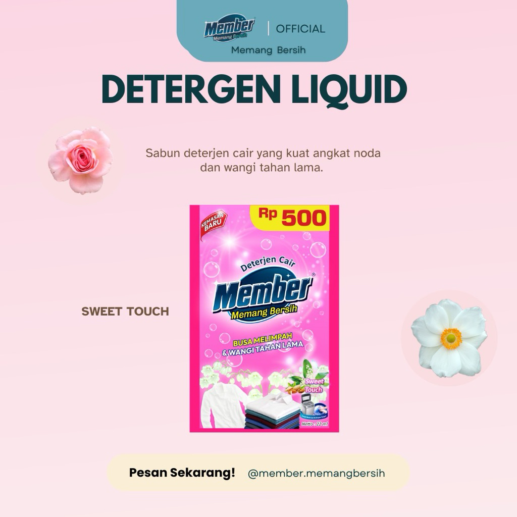Member Detergen Liquid Sachet | Deterjen Cair | Sabun Cuci Baju